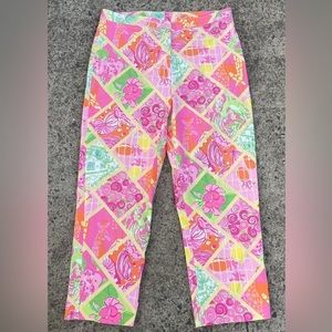 Lilly Pulitzer Pants Size 8. Pink Yellow White Excellent condition!